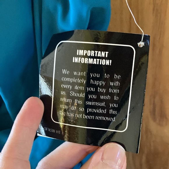 Women Shape FX teal blue one piece swim suit size 16 - NWT - Picture 7 of 13